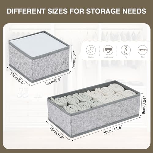DIMJ Drawer Organizer Clothes, Dresser Organizer For Nursery, Bedroom, Closet, Baby Clothes Organizer and Storage, Foldable Fabric Drawer Dividers for Baby Socks, Belt, Tie (4 Pack, Blended) - Image 4