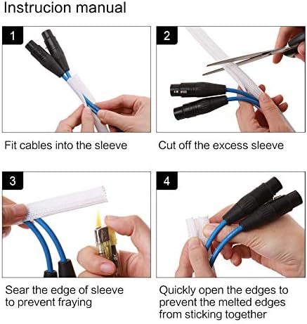 Alex Tech 25ft - 1/4 inch Cord Protector Wire Loom Tubing Cable Sleeve Split Sleeving for USB Cable Power Cord Audio Video Cable - Protect Cat from Chewing Cords - White - Image 5