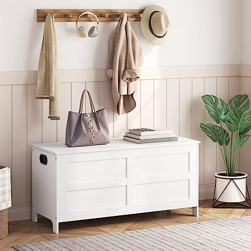 MAHANCRIS Storage Bench, 39.4" Storage Chest, Toy Box with Safety Hinges - Image 2