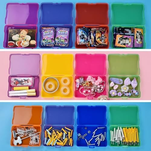 ALINK Photo Storage Box with Handle, 4" x 6" Photo Organizer Storage Container with 16 Inner Case and 1 Sheet Blank Labels for Pictures, Arts, Crafts, Sewing, Seeds, Office Supplies - Colored - Image 5