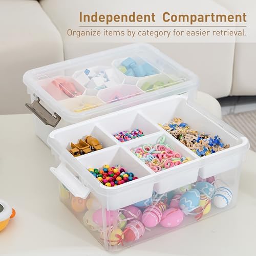 Citylife 17QT 4-Pack Storage bins with Lid 6 Marker inserts Buildable Lid - Image 5