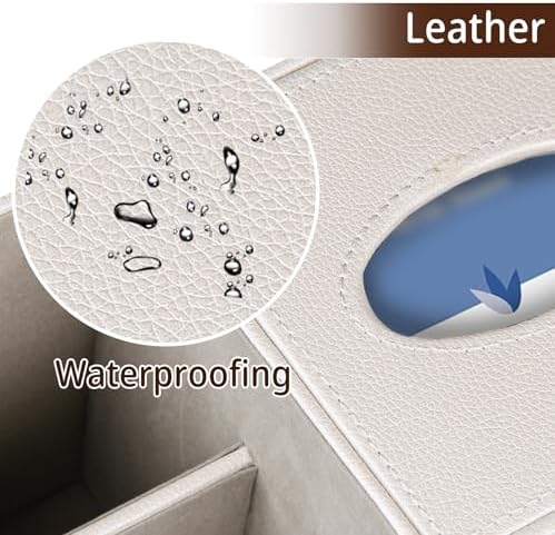 PU Leather Square Tissue Box Cover - Multi-Functional Tissue Box Holder - Image 4