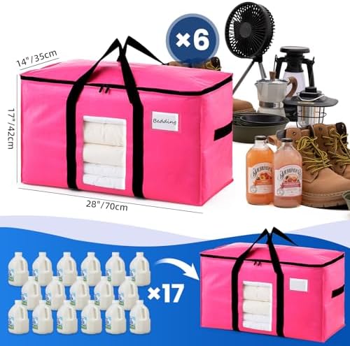TAILI 6 Pack Pink Extra Large Moving Bags,Storage Bags with Visible Window - Image 6
