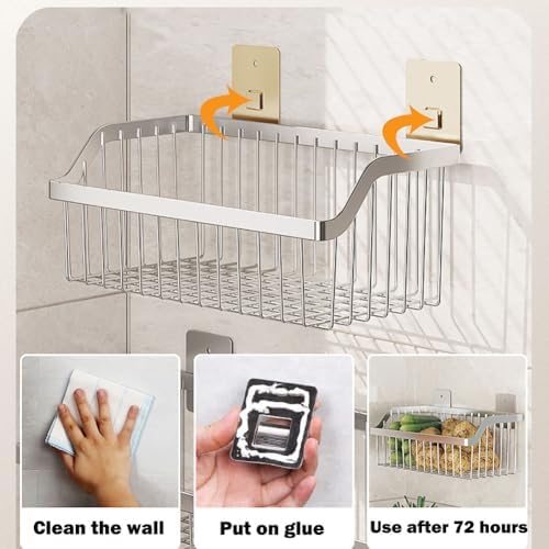 Stainless Steel Hanging Wire Basket Organizer - L 13.78Inch for Cabinet Pantry, Kitchen, Bathroom Storage - Image 3