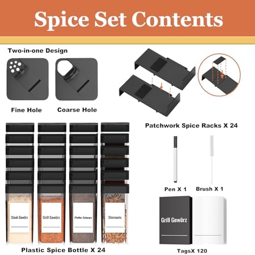 Famhap Spice Drawer Organizer 24 PCS with Spice Jars - Image 2