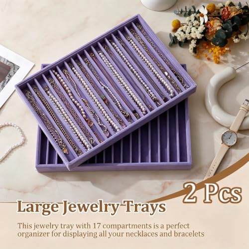 Large Velvet Jewelry Tray Display Drawer Inserts 2 Pack - Image 2