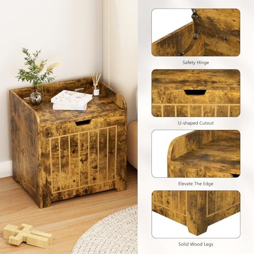 Aenuert Storage Chests, Small Cube Organizer Box,Wooden Entryway Storage (Brown, Without Handles) - Image 6