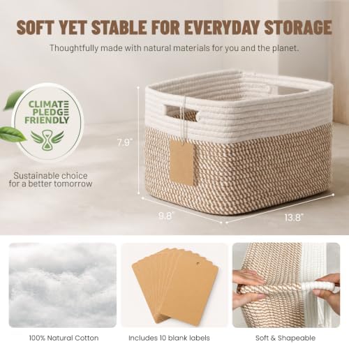 5 Pack Woven Storage Baskets, Decorative Storage Bins for Organizing - Image 3