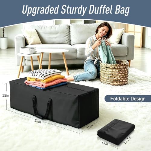 52" Sports Duffel Bag Extra Large Zippered Travel Luggage Moving Bag - Image 4
