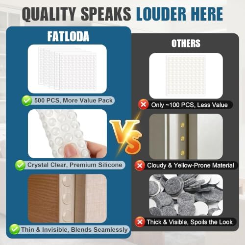 FATLODA 1000PCS Cabinet Bumpers, Clear Rubber Bumpers Self Adhesive - Image 4
