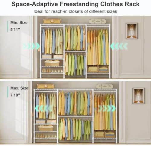 SEMHOR E06 Expandable Heavy Duty Clothes Rack for Reach-in Closet - Image 4