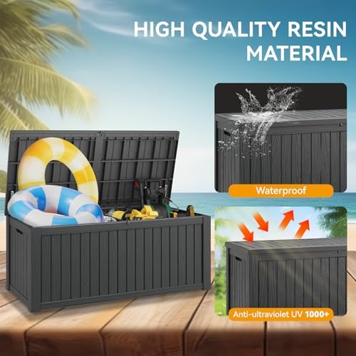 Outdoor Storage Box Waterproof, 180 Gallon Deck Box for Patio Storage - Image 3