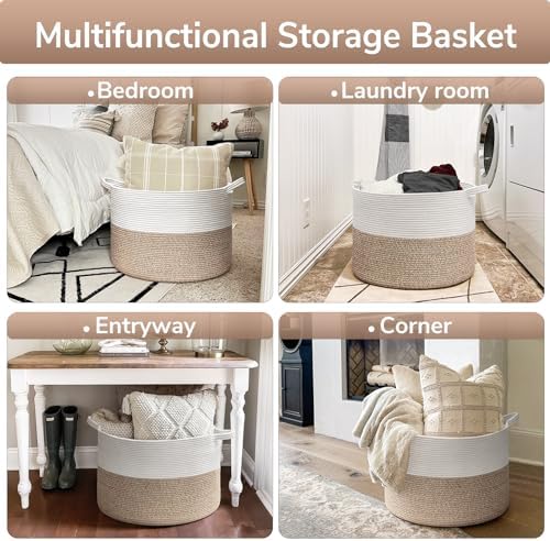 Goodpick Large Woven Basket for Blankets Fit Nursery & Living Room, 85L - Image 3
