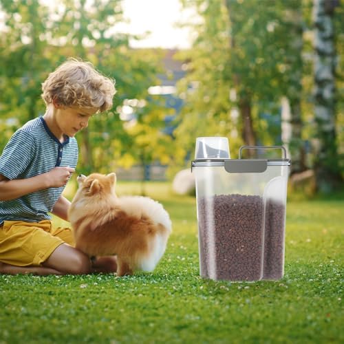LEAWALK Cat Dog Pet Food Storage Container Up to 5-7Lbs BPA-free-Khaki - Image 6
