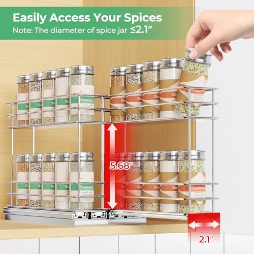 Mystozer Pull Out Spice Rack Organizer for Cabinet, Slide Out Spice Racks - Image 3
