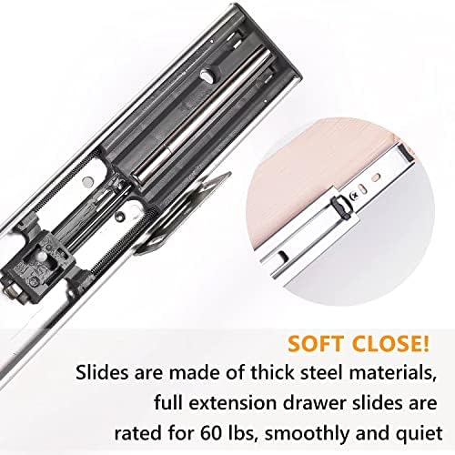 Mulush 13”W x 21”D x 3”H Soft Close Slide Out Wood Drawer Organizer for Kitchen, (Cabinet Opening Width>14.5 inches for Bottom Assembly, Width= 14 inches for Side Assembly) - Image 6
