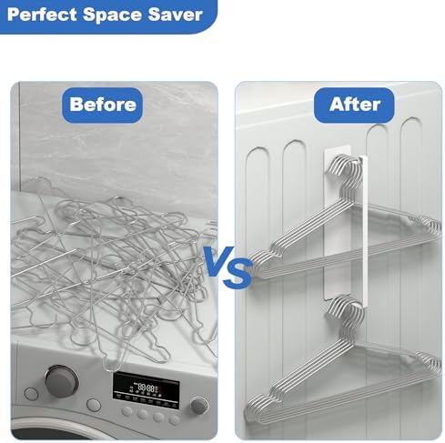 Magnetic Hanger Organizer, Thipoten Hangers Holder for Washing Machine, Holding up to 30 Velvet/Wire/Plastic Hangers, Perfect Space Saver for Laundry Room (1, Black) - Image 3