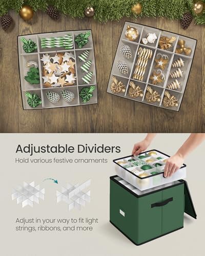 SONGMICS Christmas Ornament Storage Box, 4 Trays for 3-Inch 64 Slots - Image 5