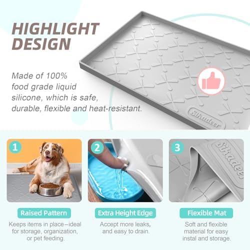 SIKADEER Waterproof Under Sink Mat 22" x 22" Silicone Mat Cabinet Protector - Image 5