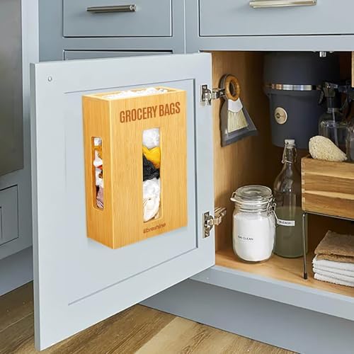 Libreshine Extra Large Bamboo Grocery Bag Holder for Plastic Bags - Image 2