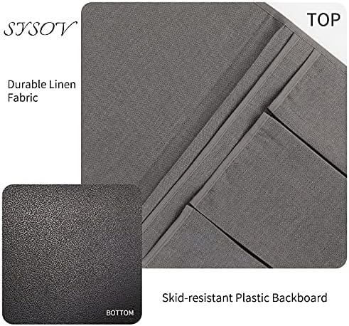 Bedside Caddy Bedside Storage Organizer Magazine Phone Tablet iPad Remote Holder, Organizer Caddy for Home College Dorm Bed, Sofa, Bunk Bed (Grey) - Image 2