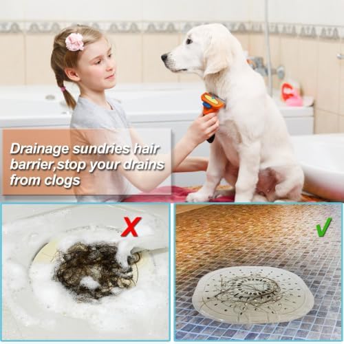 Hair Drain Catcher,Square Drain Cover for Shower Strong Adhesion Silicone Hair Stopper with Suction Cup,Easy to Install Suit for Bathroom,Bathtub,Kitchen 2 Pack (Cream White) - Image 2