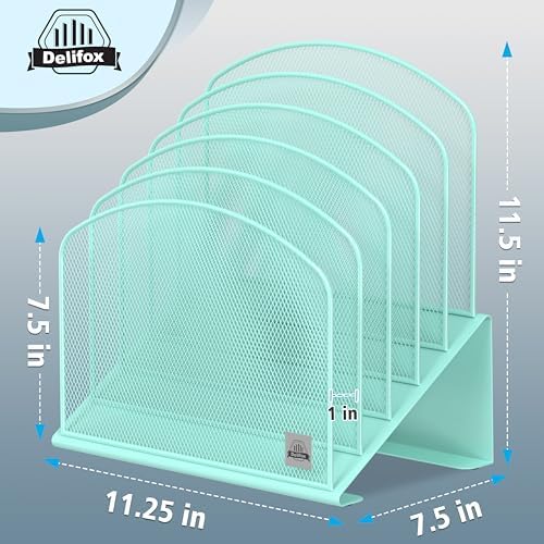 Delifox Inclined Desk File Organizer, Vertical File Folder Holder Stand - Image 2