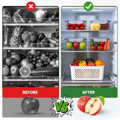 5 Pack Large Fruit Storage Containers for Fridge, Produce Storage Container - Image 6