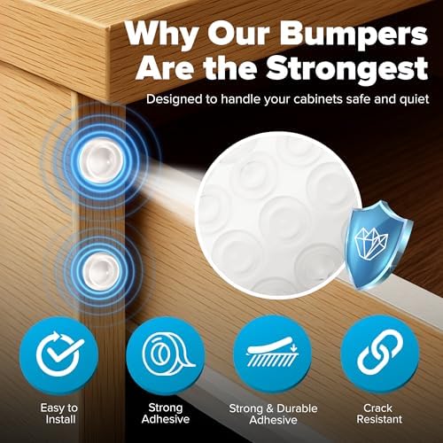 STRONGEST HOME Cabinet Door Bumpers 0.5", White Rubber Pads, 200 Pack - Image 6