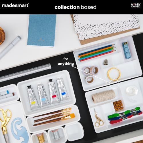 madesmart Classic 2 Piece Drawer Organizer, White - Image 3