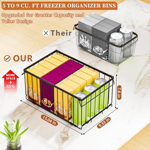 Large Freezer Organizer Bins for 5 to 9 Cu.Ft,Quick Expand/Collapse,6PACK - Image 3