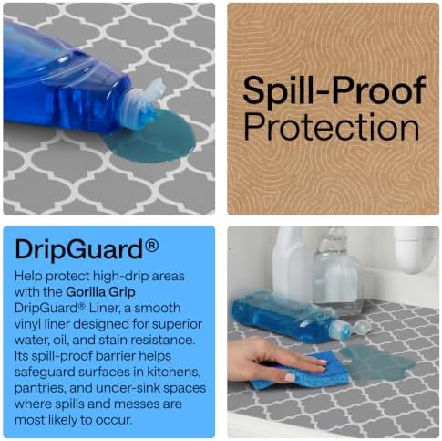 GORILLA GRIP Shelf Liner, Kitchen Drawer Protector, 24x240 White Gray - Image 3