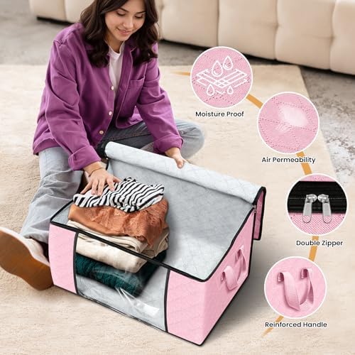 Fab totes 10 Pack Storage Bags for Clothes Blanket Storage Bins with Lids - Image 4