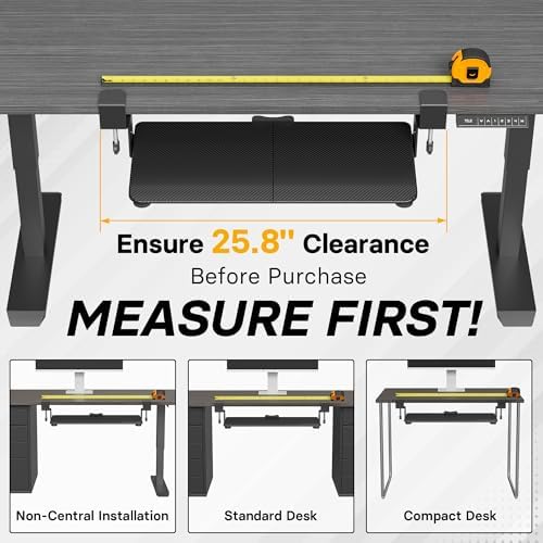 BONTEC Under Desk Keyboard Tray, Pull-Out Keyboard & Mouse Platform - Image 2