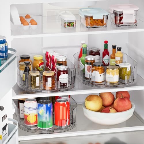 Lazy Susan Organizer for Refrigerator, 13" x 8.5" Clear Rectangular Fridge Organizer Turntable for Condiments, Spice Racks Organizer for Cabinet, Pantry & Kitchen Countertop(1 Piece) - Image 4