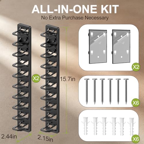 Hat Organizer for Baseball Caps 2 Pack, Hat Rack for Wall, Hat Storage, Hat Holder with Strong Adhesive and Screws (Black) - Image 5