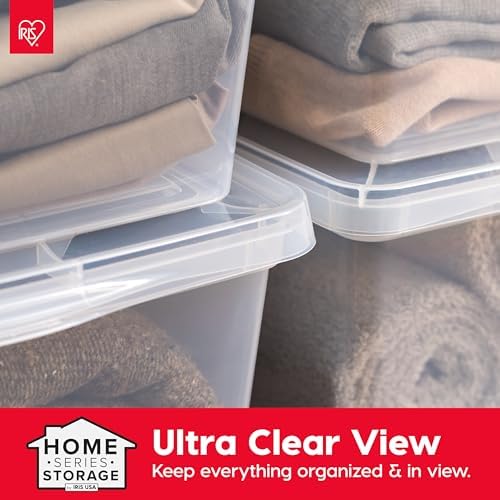 IRIS USA 12-Pack 19 Qt Storage Bins with Lids, Clear, Stackable - Image 5