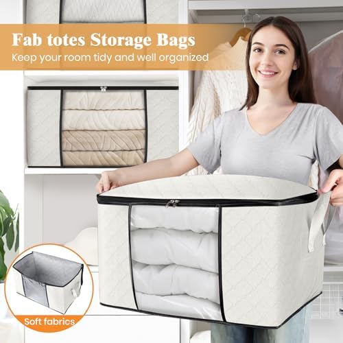 Fab totes 10 Pack Storage Bags for Clothes Blanket Storage Bins with Lids - Image 5