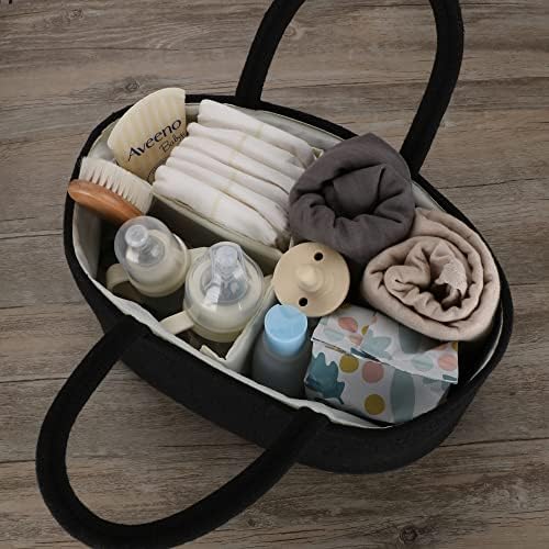 XUANGUO Cotton Rope Baby Diaper Caddy Organizer Basket for Boys Black - Image 6