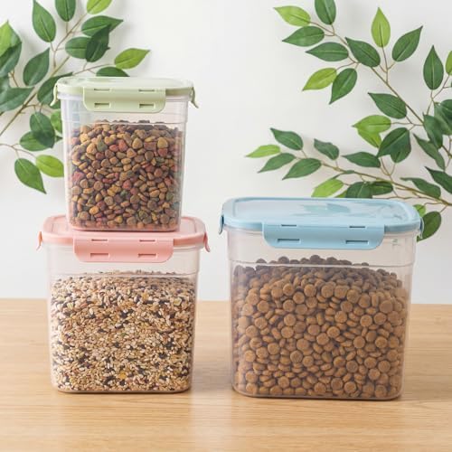 Patelai 6 Pcs Dog and Cat Food Storage Containers 2 Scoops, Pink,Blue,Green - Image 4