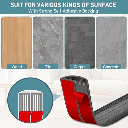 LSGCQ Floor Cord Cover Self Adhesive Cord Hider Floor Cable Management - Image 4