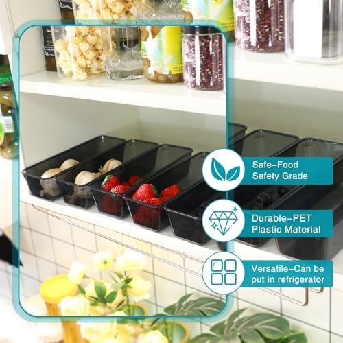Maitys 12 Pcs Plastic Drawer Organizers, Silverware Tray, 9 x 3 x 2", Black - Image 4