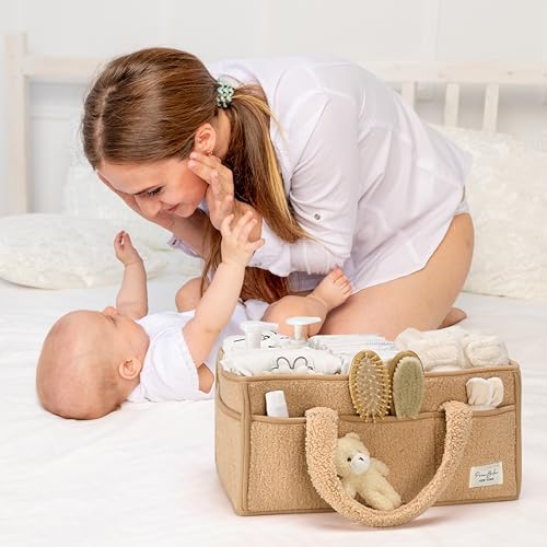 PeraBella Diaper Caddy Organizer for Changing Table, Storage Basket for Wipes, Gift for Baby Shower, Car Organizer, Nursery Organizer, Portable Storage - Image 4