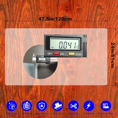 48” x 24”Silicone mat, Large Silicone Heat-Resistant mat, Kitchen countertop Non-Slip mat, Craft Table placemat.(Translucent) - Image 2