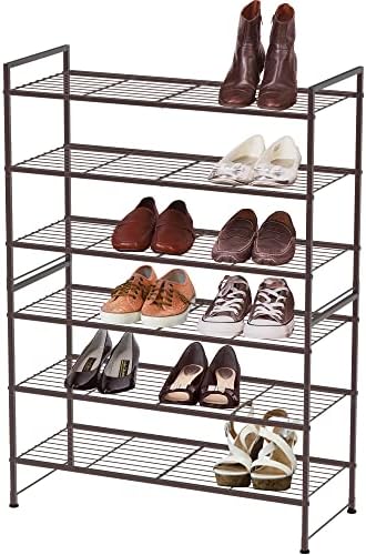 Simple Houseware 3-Tier Stackable Wired Grid Shoe Rack, Bronze - Image 3