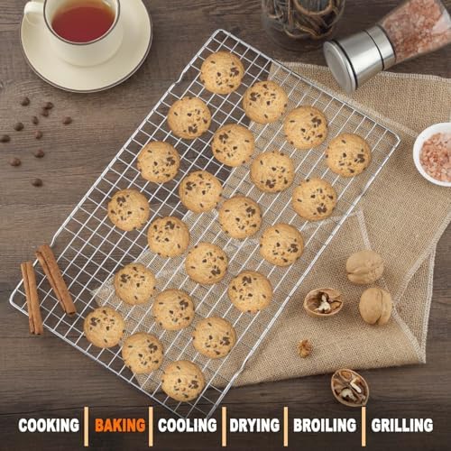 Hunnycook 15.8”×9.8” Cooling Rack - 3P Stainless Steel Baking Rack, Oven Safe Cooling Racks for Cooking and Baking, Silver Roasting Rack & Wire Rack & Cookie Cooling Rack for Roasting, Grilling - Image 6