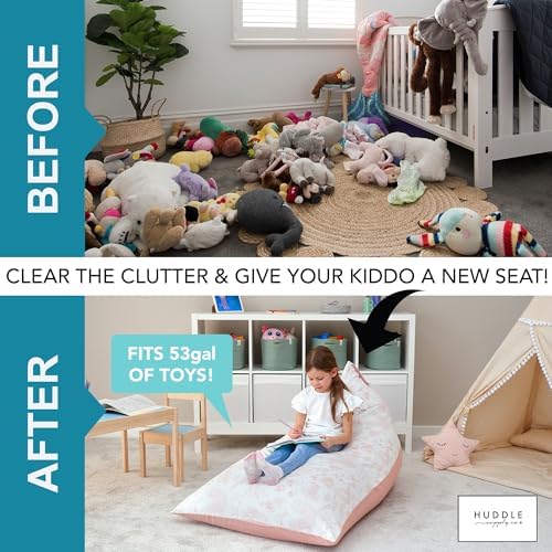 Huddle Designer Stuffed Animal Bean Bag Storage Chair Cover XL Pink Unicorn - Image 2