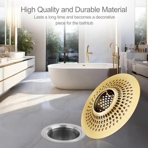 LKEYE Shower Drain Hair Catcher/Bathroom Drain Cover/Bathtub Drain Strainer/Shower Stall Drain Protector(Bronze) - Image 5