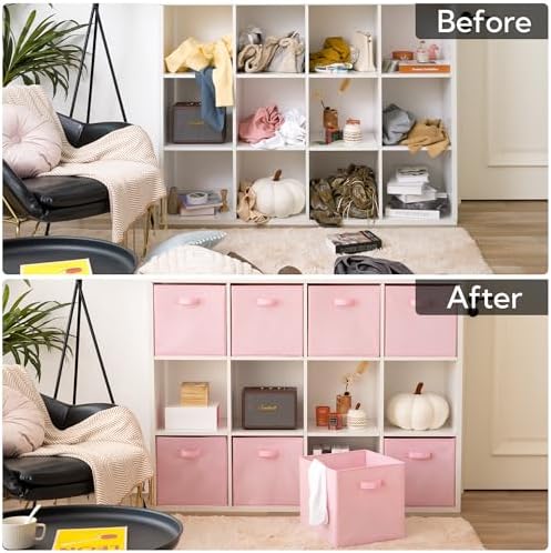 GRANNY SAYS Pink Cube Storage Bins, 13x13 Storage Cube Organizer, 8-Pack - Image 6