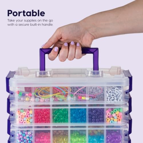 IRIS USA 2 Qt. Bead Organizer Storage Bins |Made in USA| - Clear/Violet - Image 5